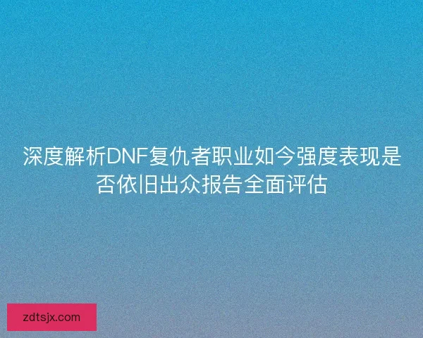 深度解析DNF复仇者职业如今强度表现是否依旧出众报告全面评估